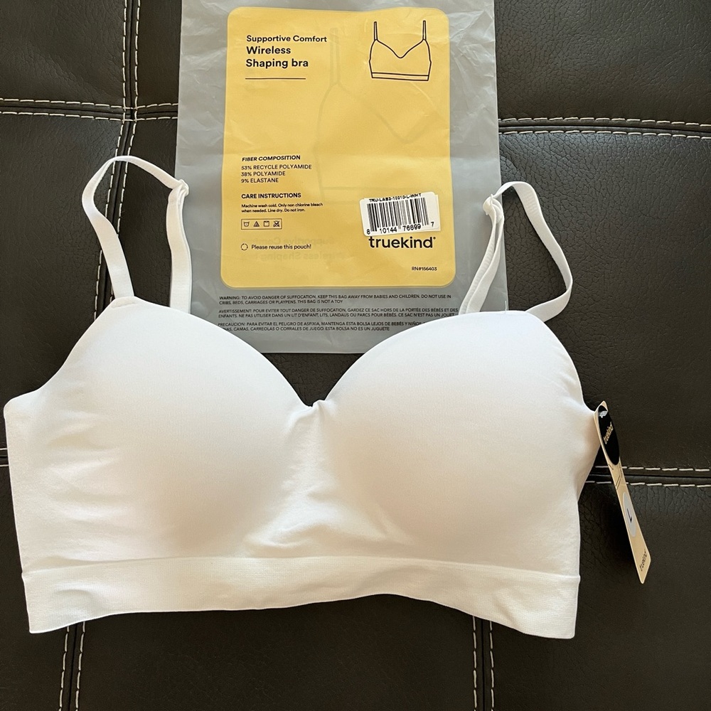 True kind by Shapermint supportive Comfort Wireless Shaping Bra White Large